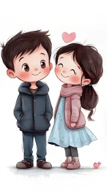 Two Hearts Together: A Sweet Moment of Love.