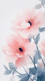 Pink Flowers with Delicate Petals and Gray Foliage