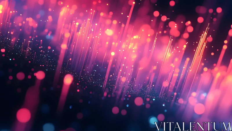 Vibrant Abstract Digital Light Trails in Neon Colors, Futuristic Style.