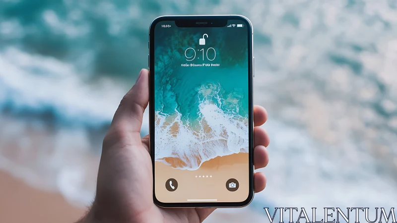 Serene Beach Escape Framed in Your Hand.