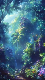 Enchanted Forest Tower: Ethereal Sanctuary.