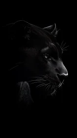 Shadowed Grace: A Panther's Contemplative Gaze.