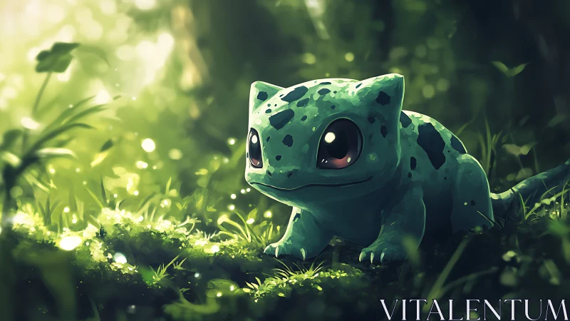 Forest-glow creature pausing in a pocket of mossy starlight.