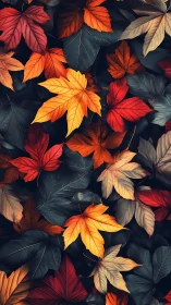 Cozy carpet of autumn leaves in rich jewel tones.