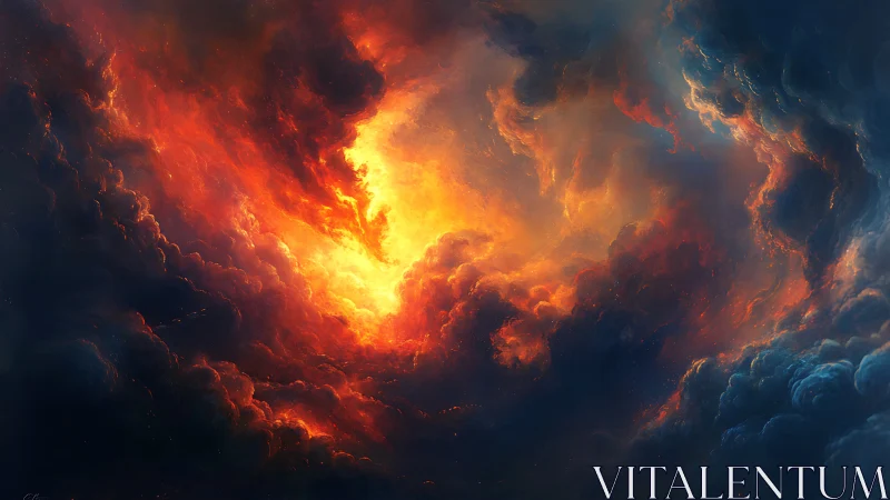 Cosmic Explosion in Orange and Gold Light.