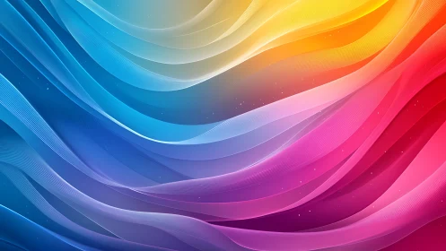 Vibrant gradient waves with flowing abstract light ribbons.