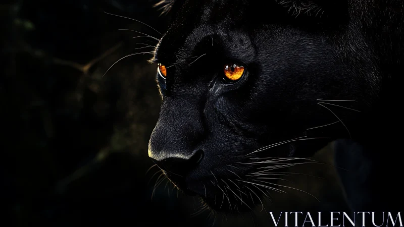 Black Panther's Luminous Gaze Against Darkness.