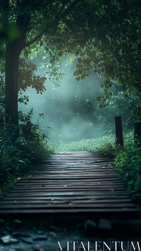 Luminescent Threshold Where Ancient Trees Guard Mystic Glow.