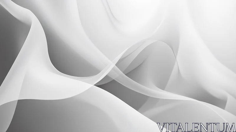 Flowing White Abstract Waves on Smooth Gradient Background.