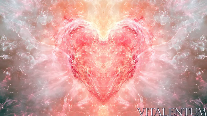 Luminous Heart Form in Ethereal Pink Energy Field.