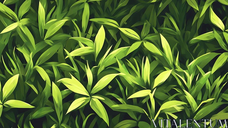 Vectorial foliage matrix with stylized chlorophyll gradients.