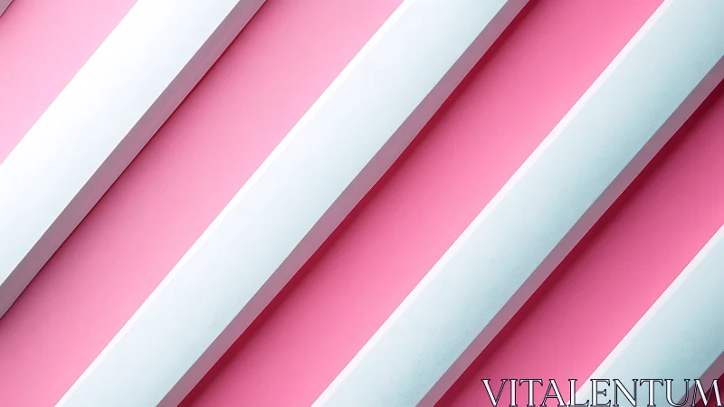 Diagonal white beams contrast clean pink background plane