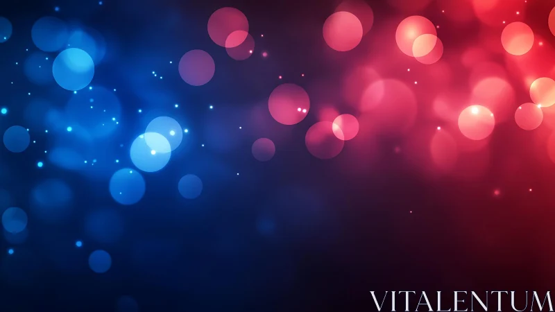 Vibrant Blue and Red Bokeh Abstract Light Background Design.