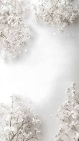 Delicate white baby's breath flowers frame a serene, open space