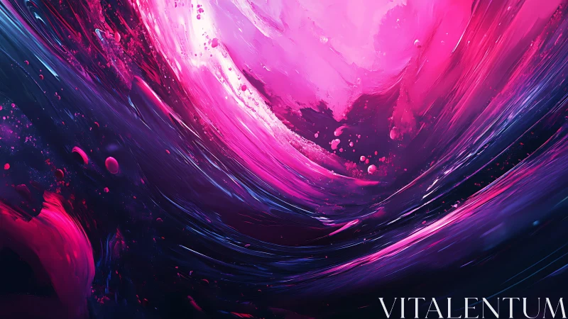 Vortex of neon magenta light curves through deep cosmic void