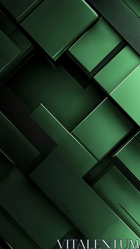 Green rectangular planes forming layered geometric structure.