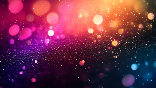 Vibrant abstract bokeh lights with sparkling glitter effect.
