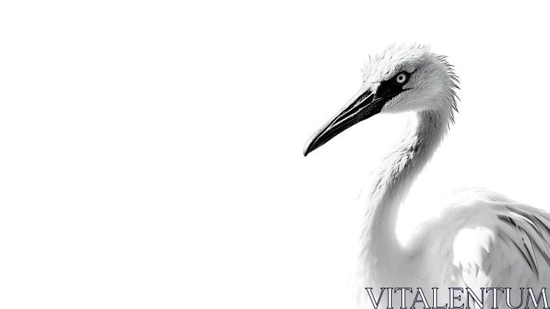 Elegant wading bird with striking plumage and long black beak