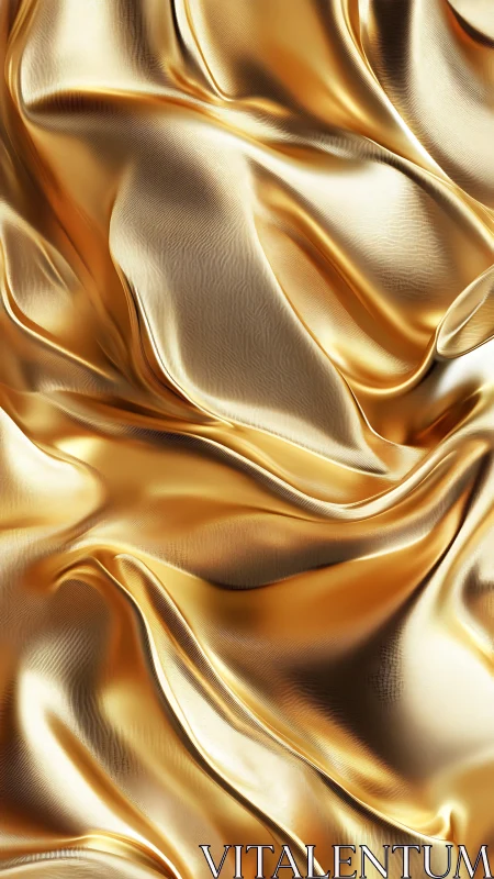 Photoreal golden satin folds with high-gloss specular depth.