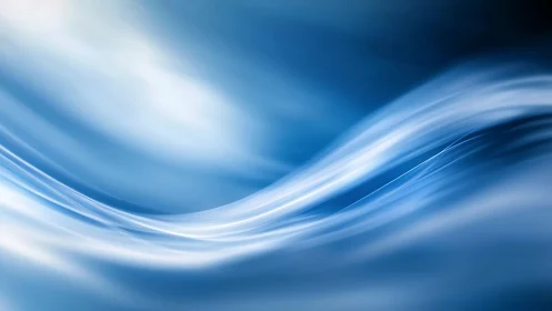 Blue abstract flowing lines with soft gradient curves.