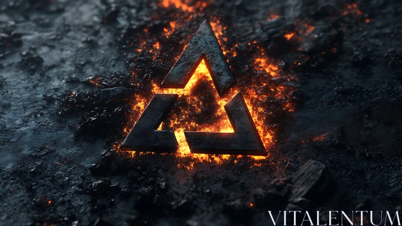 Incandescent triangular geometry with pyroclastic charcoal substrate.