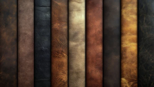 Rich textured leather strips in warm natural color range.