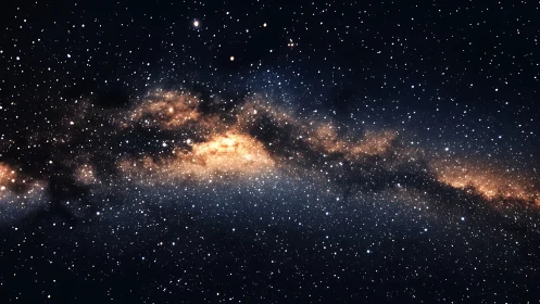 Milky Way core stretches through dense starfield band.