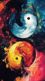 Dual elemental yin yang orbits in cosmic acrylic turbulence