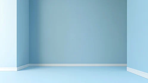 Soft blue empty room wall creates calm minimalist backdrop