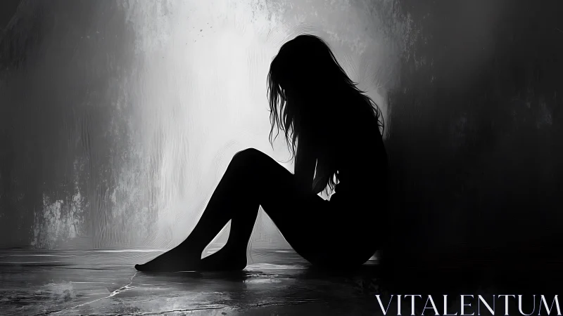 Quiet silhouette in soft grayscale light and gentle shadow.