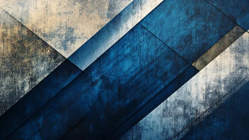 Textured blue diagonal geometry with distressed gradients.