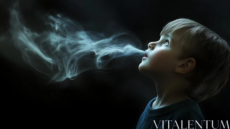 Moonlit breath of wonder swirling from a dreaming child.