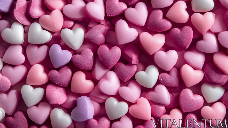 Candy Hearts Cascade: Pink Romance in Velvet Abundance.