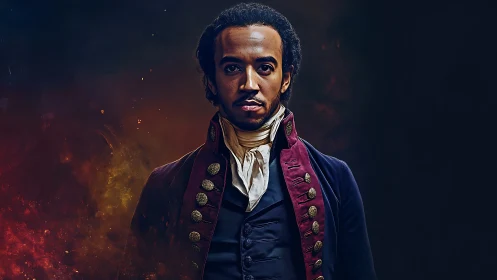 Regal half-length portrait of 18th century officer in uniform