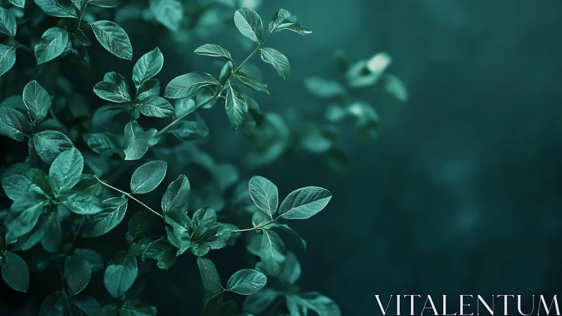 Gentle emerald leaves drifting through soft forest light.