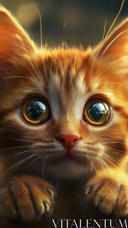 Golden-Eyed Wonder: A Luminous Feline Portrait.