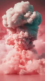 Candyfloss plume erupts in dreamy pink atmospheric bloom.