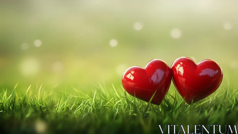 Twin Crimson Hearts Sprouting Verdant Hope.