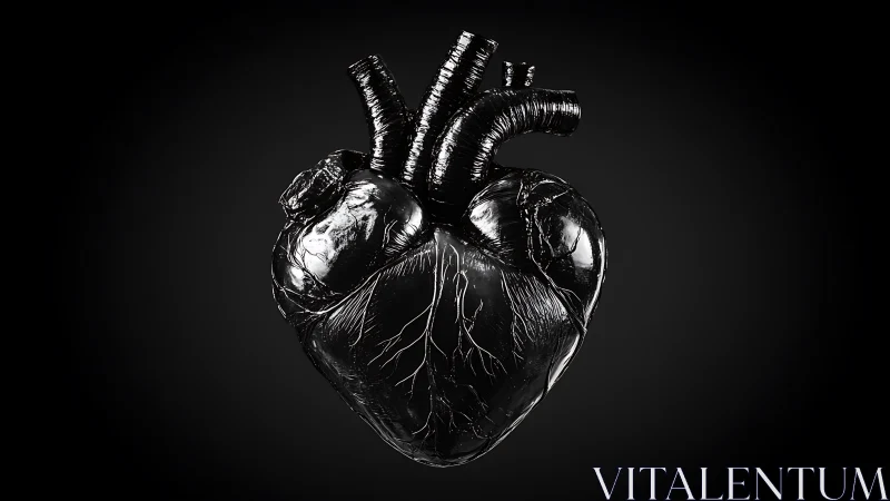 Striking black human heart sculpture glows in the dark