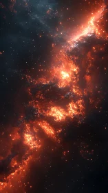 Stellar Nebula Ignition: Cosmic Particle Cascade Through Deep Space.