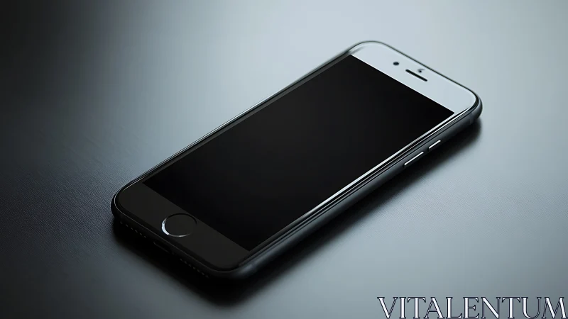 Smartphone with illuminated display screen in studio lighting setup