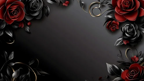 Crimson Obsession: Dark Roses Dance Through Velvet Shadow.