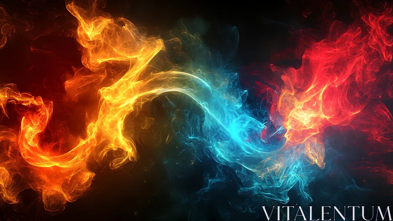 Dynamic Collision of Fire and Ice Elements.