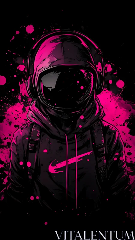 Neon voidwalker hoodie rider in cosmic magenta spraystorm.