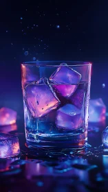 Neon-Luminescent Volumetric Liquid with Polychromatic Ice Crystalline Structures.