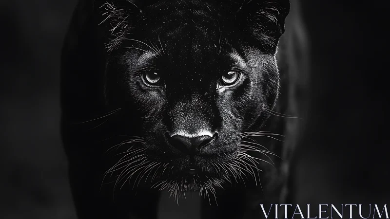Black Panther Portrait with Luminous Eyes