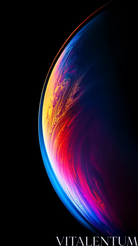 Fluid Gradient Sphere with Luminescent Wave Distortion.