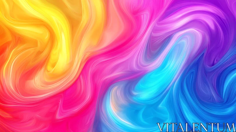 Chromatic fluid waves in neon gradient digital abstraction.