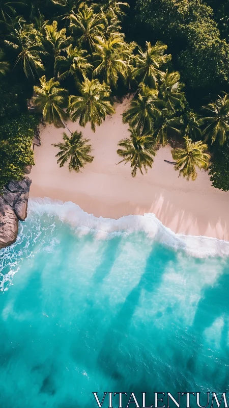 Tropical Paradise: Where Ocean Meets Palm-Fringed Shore.