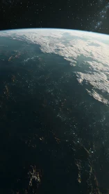 Soft dawn over a quiet blue world seen from orbit.